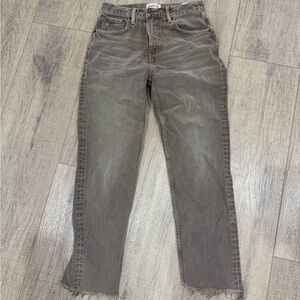 Etica Brown Frayed Hem Jeans